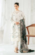 3PC Unstitched Embroidered Lawn Suit With Printed Organza Dupatta ZT-038
