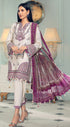 3PC Unstitched Embroidered Lawn Suit With Printed Organza Dupatta ZT-039